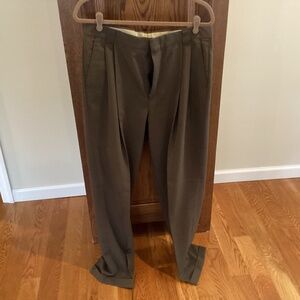 Mens Alexander Julian Colours Dark Brown Pleated Pants